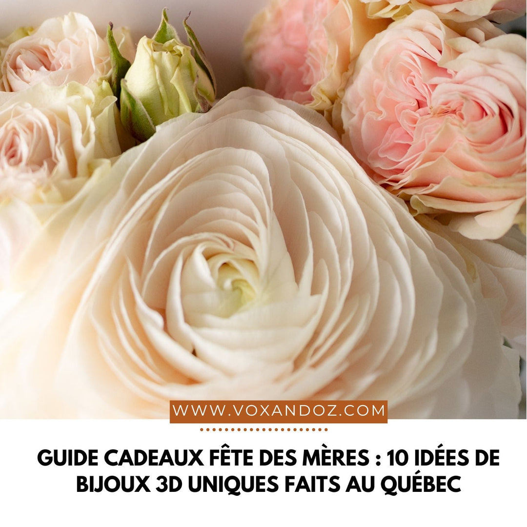 Guide cadeaux pour la fête des mères : 10 idées de bijoux 3D au Design unique fait au Québec