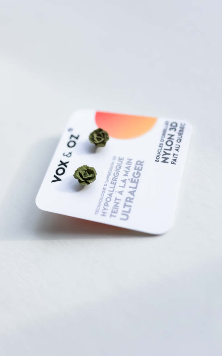 MINI-TANGO – Petites boucles d’oreilles roses 3D | Discrètes & sculpturales