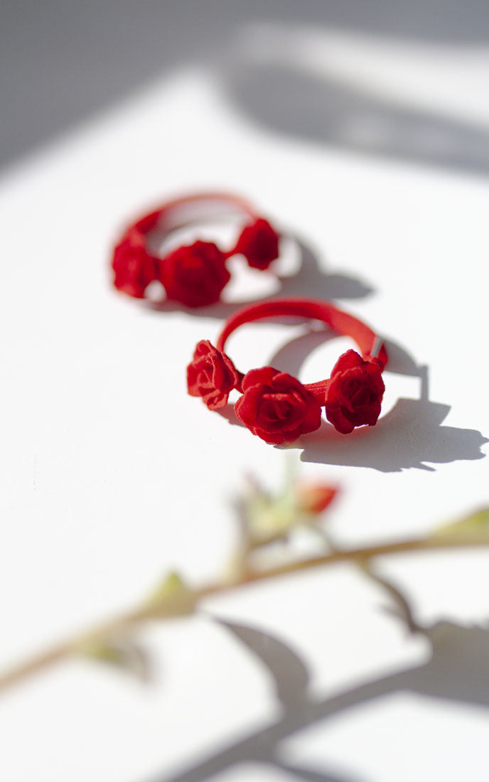 MINI-FLAMENCO – Boucles d’oreilles anneaux ornés de roses 3D