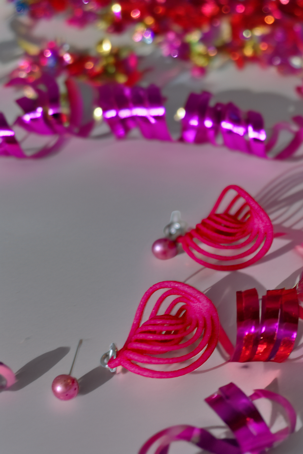 NEBULA Perle – Boucles d’oreilles spiralées 3D et perle d’eau douce