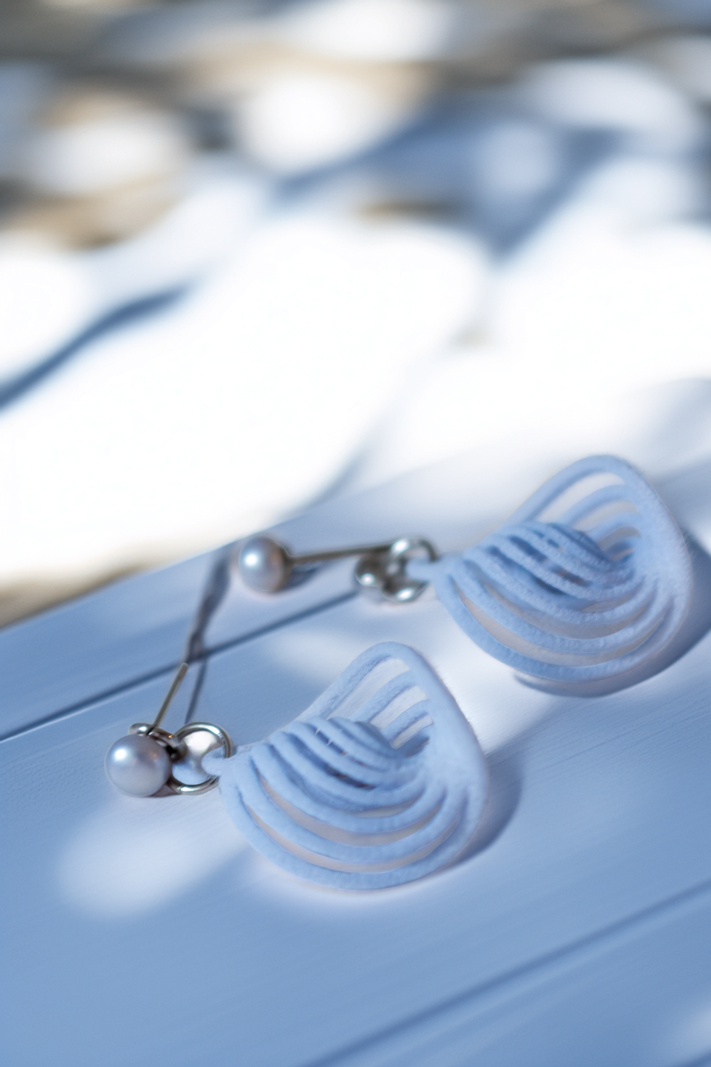 NEBULA Perle – Boucles d’oreilles spiralées 3D et perle d’eau douce