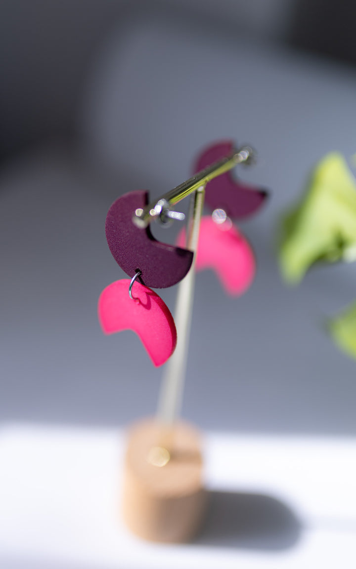 Boucles d’oreilles Cocorally – Bijou graphique ultraléger en nylon recyclé