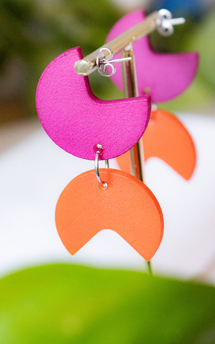 Boucles d’oreilles Cocorally – Bijou graphique ultraléger en nylon recyclé