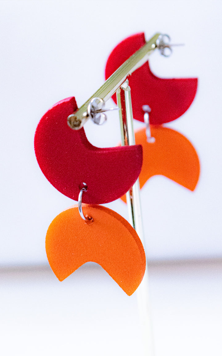 Boucles d’oreilles Cocorally – Bijou graphique ultraléger en nylon recyclé