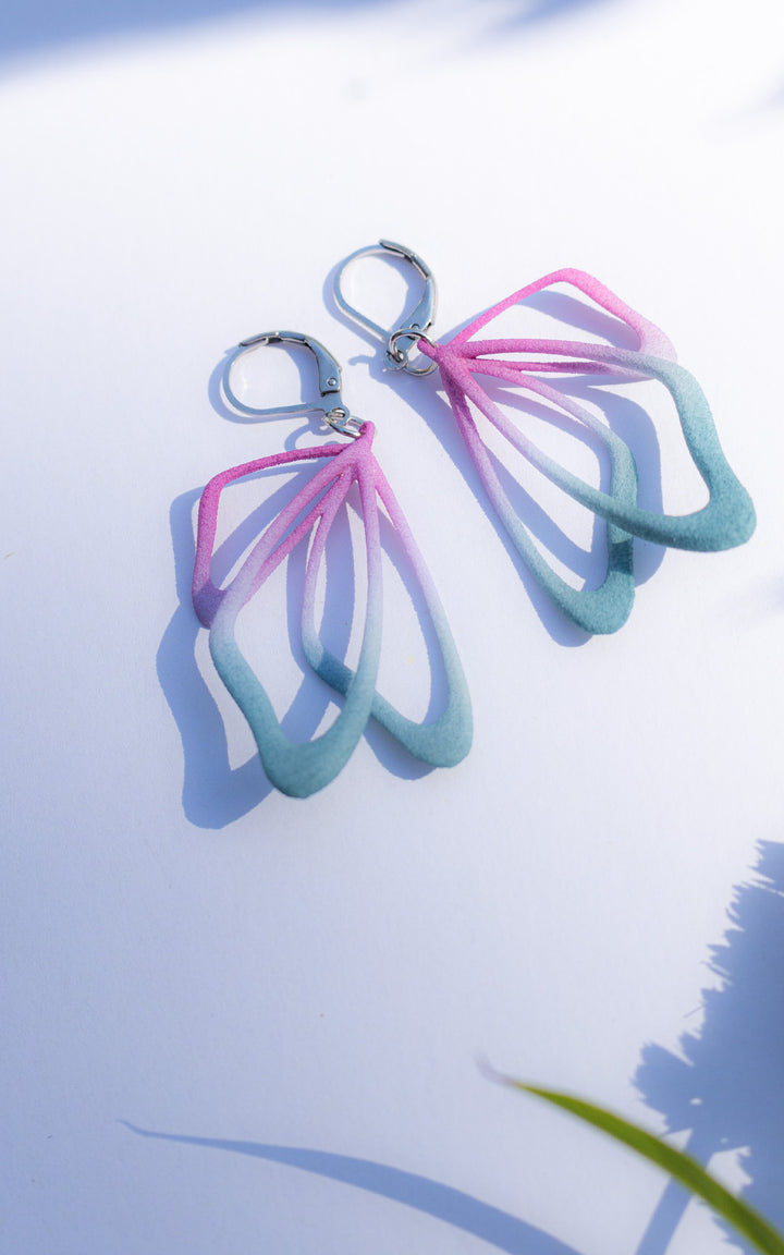 MONARQUE – Boucles d’oreilles ailes de papillon en 3D, ultralégères