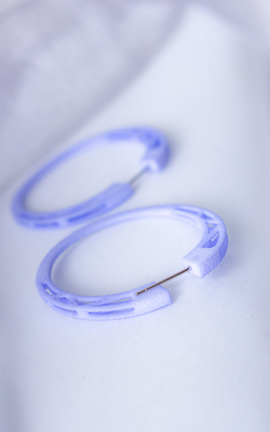 COSMOS earring hoops — Minimalist architectural design in recycled nylon