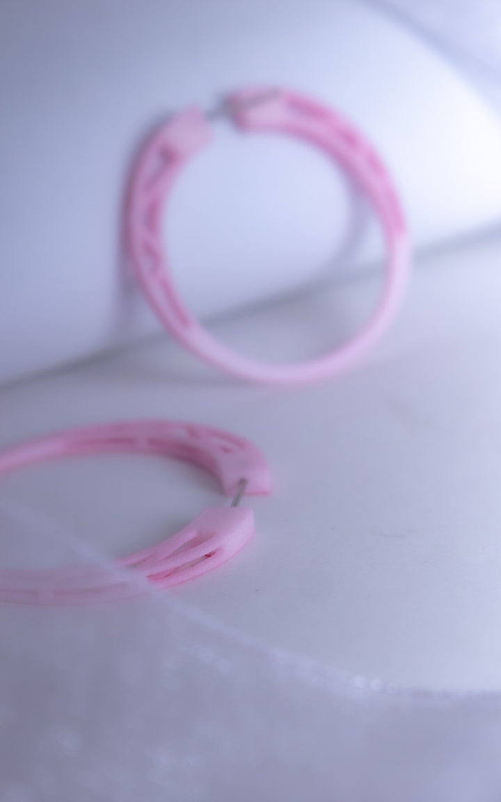 COSMOS earring hoops — Minimalist architectural design in recycled nylon