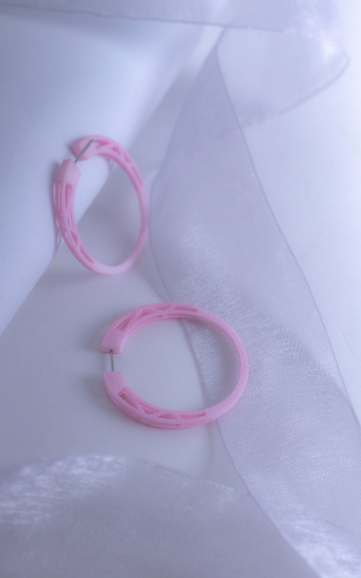 COSMOS earring hoops — Minimalist architectural design in recycled nylon