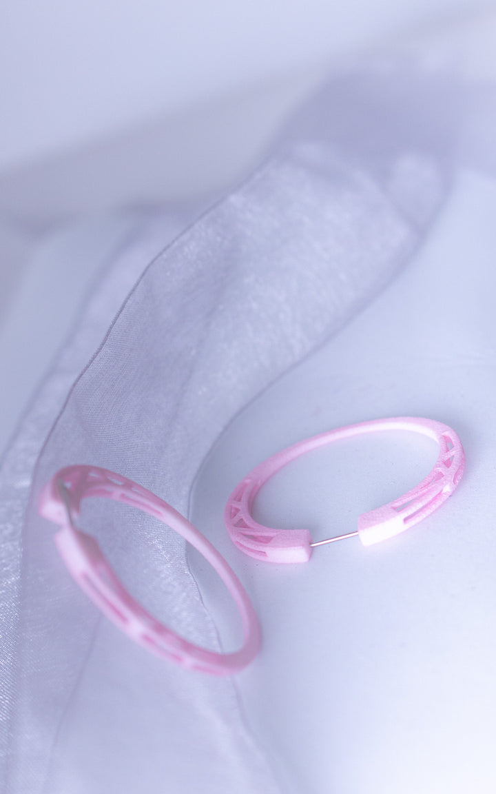 COSMOS earring hoops — Minimalist architectural design in recycled nylon