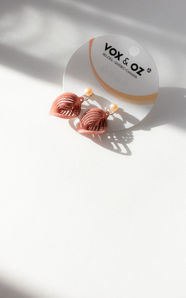 NEBULA Perle – Boucles d’oreilles spiralées 3D et perle d’eau douce