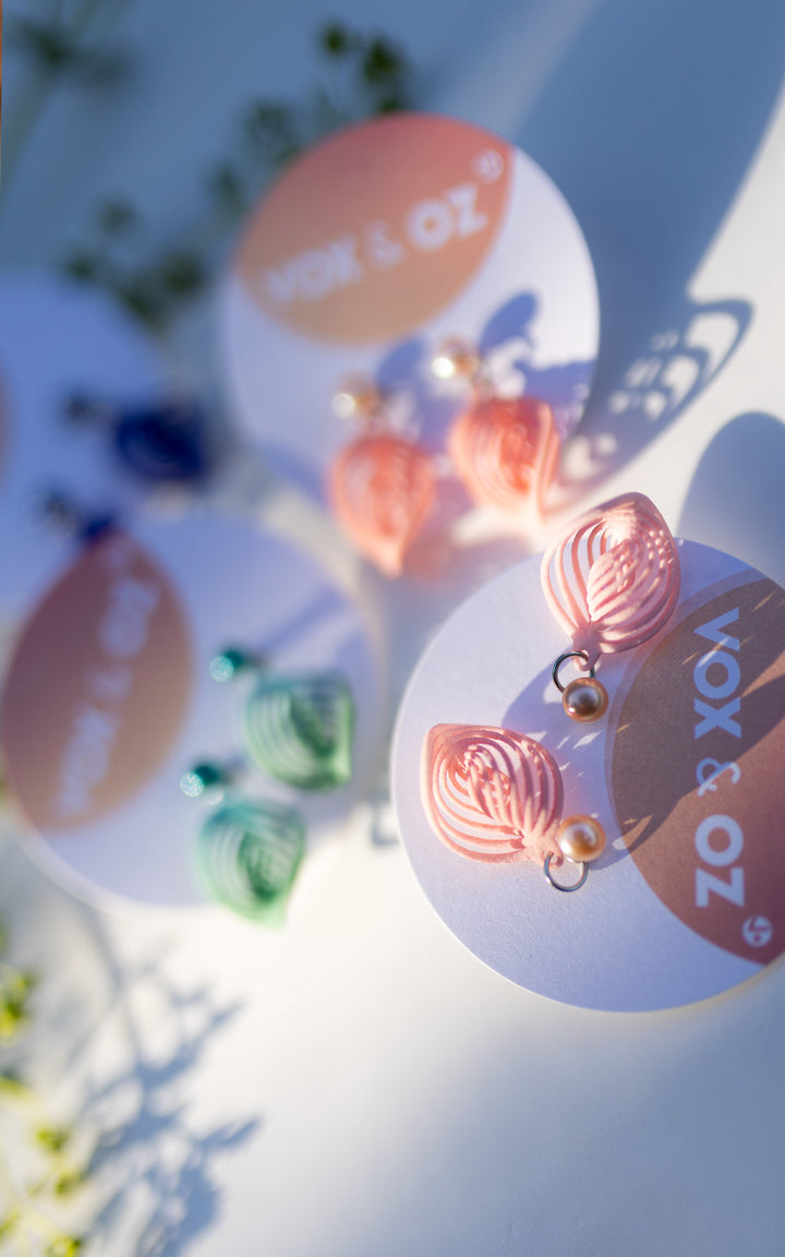 NEBULA Perle – Boucles d’oreilles spiralées 3D et perle d’eau douce