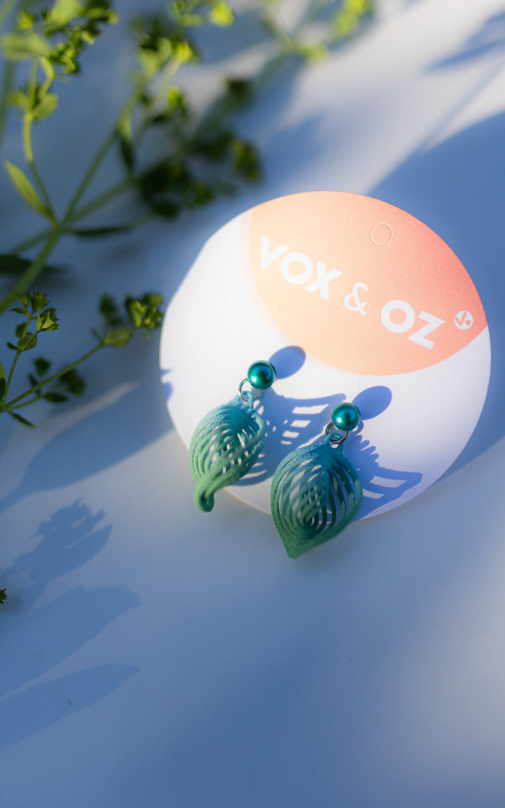 NEBULA Perle – Boucles d’oreilles spiralées 3D et perle d’eau douce