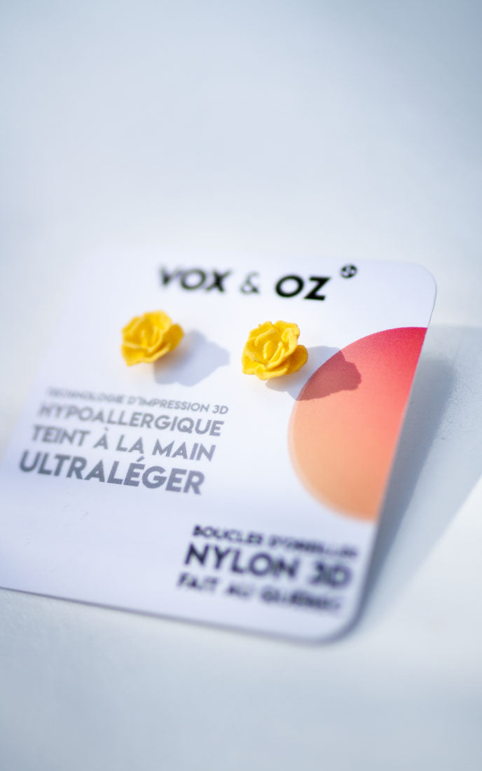 MINI-TANGO – Petites boucles d’oreilles roses 3D | Discrètes & sculpturales