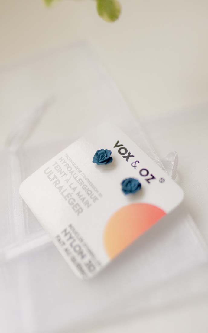 MINI-TANGO – Petites boucles d’oreilles roses 3D | Discrètes & sculpturales